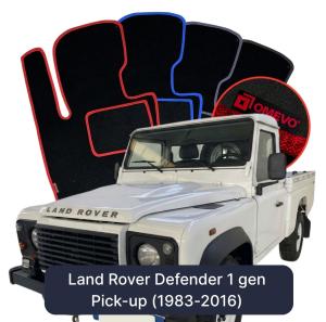 OMEVO Velours-Autofußmatten für Land Rover Defender 1 gen Pick-up (1983-2016)