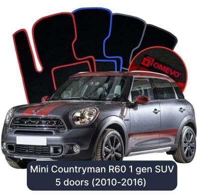 Velours-Autofußmatten OMEVO für Mini Countryman R60 1 gen SUV 5 Türer (2010-2016)