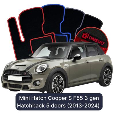 Velours-Autofußmatten OMEVO für Mini Hatch Cooper S F55 3 gen Hatchback 5 Türer (2013-2024)