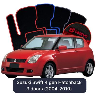Velours-Autofußmatten OMEVO für Suzuki Swift 4 gen Hatchback 3 Türen (2004-2010)
