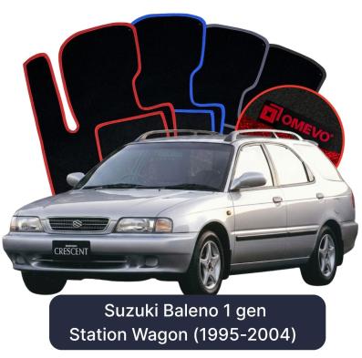Velours-Autofußmatten OMEVO für Suzuki Baleno 1 gen Kombi (1995-2004)