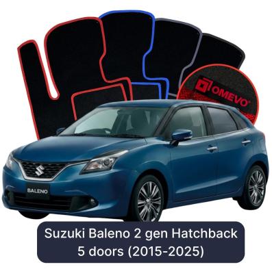 Velours-Autofußmatten OMEVO für Suzuki Baleno 2 gen Kompakt 5 Türer (2015-2025)