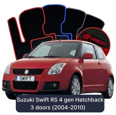 Velours-Autofußmatten OMEVO für Suzuki Swift RS 4 gen Kompakt 3 Türer (2004-2010)