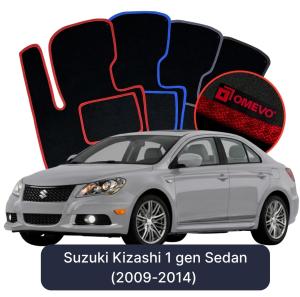 OMEVO Velours-Autofußmatten für Suzuki Kizashi 1 gen Limousine (2009-2014)