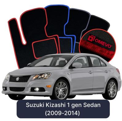 Velours-Autofußmatten OMEVO für Suzuki Kizashi 1 gen Limousine (2009-2014)