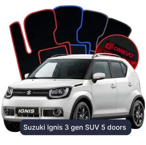 OMEVO Velours-Autofußmatten für Suzuki Ignis 3 gen SUV 5 Türer (2016-2025)