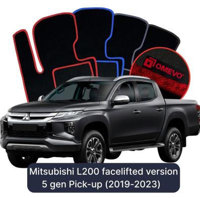 Velours-Autofußmatten OMEVO für Mitsubishi L200 Facelift-Versionen 5 gen Pick-up (2020-2023)