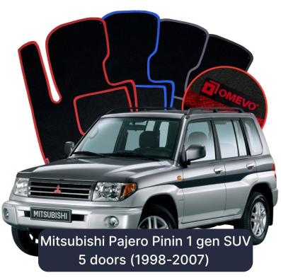 Velours-Autofußmatten OMEVO für Mitsubishi Pajero Pinin 1 gen SUV 5 Türer (1998-2007)
