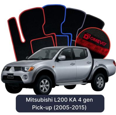 Velours-Autofußmatten OMEVO für Mitsubishi L200 KA 4 gen Pick-up (2005-2015)
