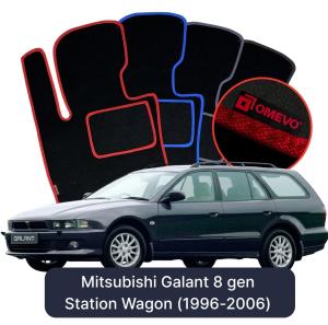 OMEVO Velours-Autofußmatten für Mitsubishi Galant 8 gen Kombi (1996-2006)