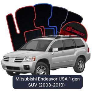 OMEVO Velours-Autofußmatten für Mitsubishi Endeavor USA 1 gen SUV (2003-2010)
