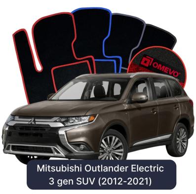 Velours-Autofußmatten OMEVO für Mitsubishi Outlander Elektromotor 3 gen SUV (2012-2021)