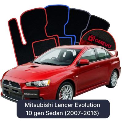 Velours-Autofußmatten OMEVO für Mitsubishi Lancer Evolution 10 gen Limousine (2007-2016)