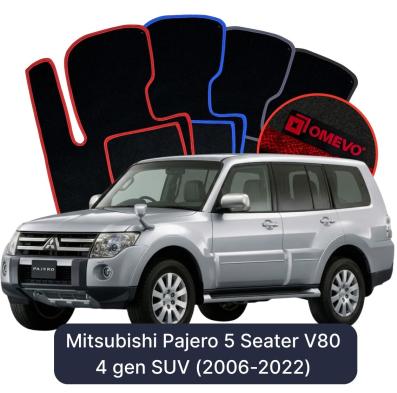 Velours-Autofußmatten OMEVO für Mitsubishi Pajero 5-Sitzer V80 4 gen SUV (2006-2022)
