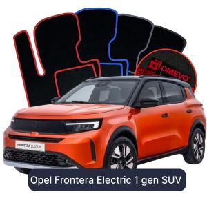 OMEVO Velours-Autofußmatten für Opel Frontera Electric 1 gen SUV (2024-2025)