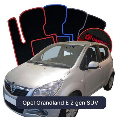 Velours-Autofußmatten OMEVO für Opel Agila 2 gen Kompakt 5 Türer (2008-2014)