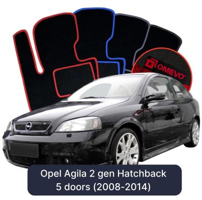 Velours-Autofußmatten OMEVO für Opel Astra G 2 gen Kompakt 3 Türer (1998-2009)