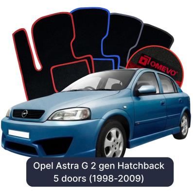 Velours-Autofußmatten OMEVO für Opel Astra G 2 gen Kompakt 5 Türer (1998-2009)