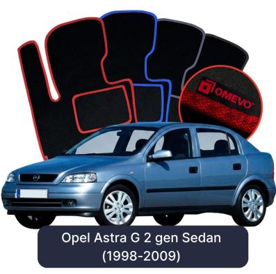 Velours-Autofußmatten OMEVO für Opel Astra G 2 gen Limousine (1998-2009)