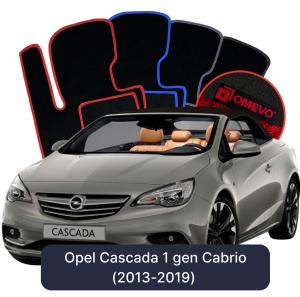 OMEVO Velours-Autofußmatten für Opel Cascada 1 gen Cabrio (2013-2019)