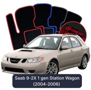 OMEVO Velours-Autofußmatten für Saab 45116 1 gen SUV (2005-2008)