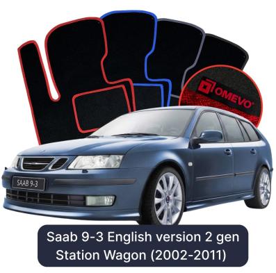 Velours-Autofußmatten OMEVO für Saab 9-3 2 gen Kombi Englische Version (2002-2015)