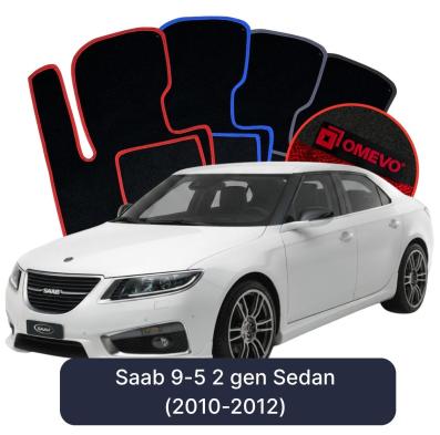 Velours-Autofußmatten OMEVO für Saab 45055 2 gen Limousine (2010-2012)