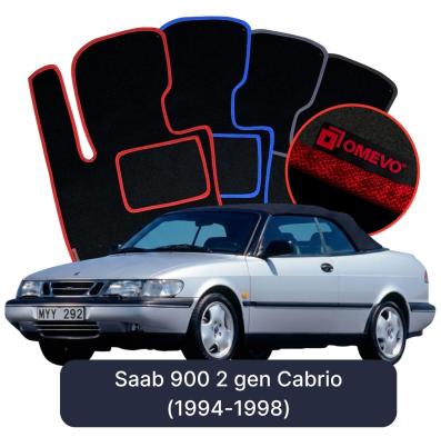 Velours-Autofußmatten OMEVO für Saab 900 2 gen Cabrio (1994-1998)