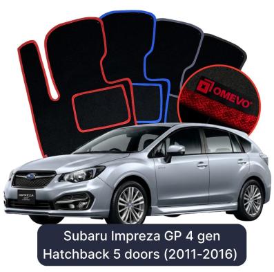 Velours-Autofußmatten OMEVO für Subaru Impreza GP 4 gen Kompakt 5 Türer (2011-2018)