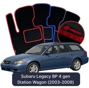 OMEVO Velours-Autofußmatten für Subaru Legacy BP 4 gen Kombi (2003-2009)