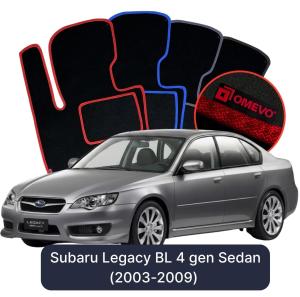 OMEVO Velours-Autofußmatten für Subaru Legacy BL 4 gen Limousine (2003-2009)