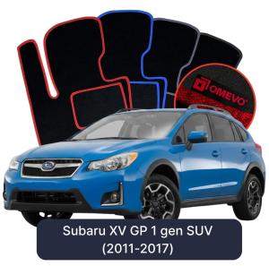 OMEVO Velours-Autofußmatten für Subaru XV GP 1 gen SUV (2011-2017)