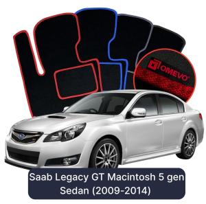 OMEVO Velours-Autofußmatten für Subaru Legacy GT Macintosh 5 gen Sedan (2009-2014)