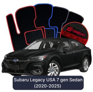 OMEVO Velours-Autofußmatten für Subaru Legacy USA 7 gen Limousine (2020-2025)