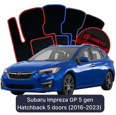 Velours-Autofußmatten OMEVO für Subaru Impreza GP 5 gen Kompakt 5 Türer (2016-2023)