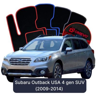 Velours-Autofußmatten OMEVO für Subaru Outback USA 4 gen SUV (2009-2014)