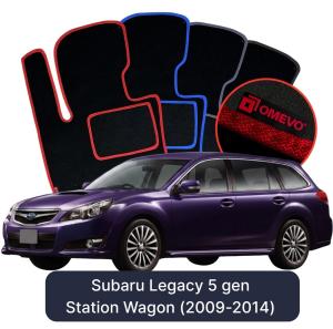 OMEVO Velours-Autofußmatten für Subaru Legacy 5 gen Kombi (2009-2014)