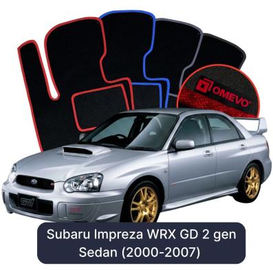 Velours-Autofußmatten OMEVO für Subaru Impreza WRX GD 2 gen Limousine (2000–2007)