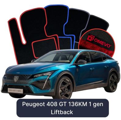 Velours-Autofußmatten OMEVO für Peugeot 408 GT 136KM 1 gen Liftback (2022-2025)