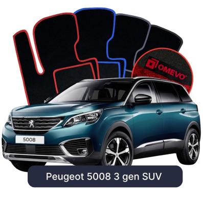 Velours-Autofußmatten OMEVO für Peugeot 5008 3 gen SUV (2024-2025)