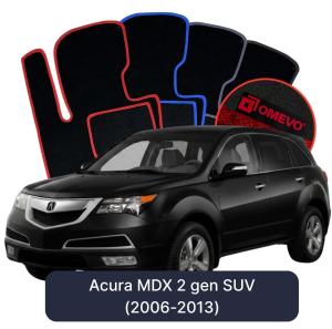 OMEVO Velours-Autofußmatten für Acura MDX 2 gen SUV (2006-2013)