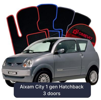 Velours-Autofußmatten OMEVO für Aixam City 1 gen Hatchback 3 Türen (2007-2025)