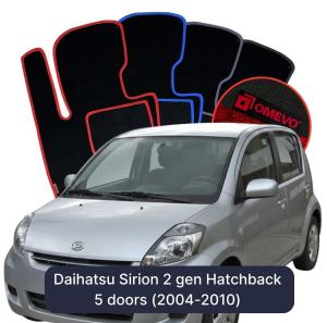 OMEVO Velours-Autofußmatten für Daihatsu Sirion 2 gen Kompakt 5 Türer (2004–2010)