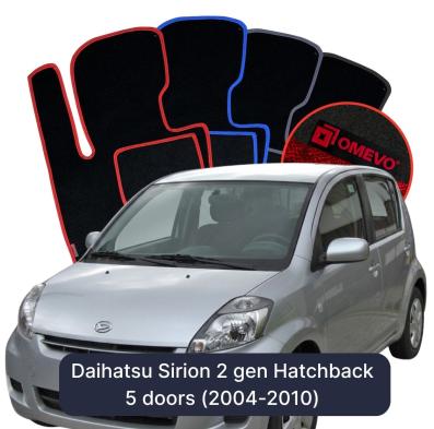 Velours-Autofußmatten OMEVO für Daihatsu Sirion 2 gen Kompakt 5 Türer (2004–2010)