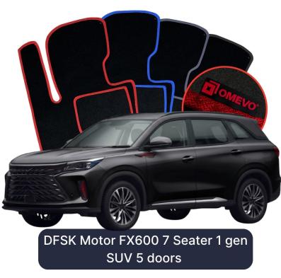 Velours-Autofußmatten OMEVO für DFSK Motor FX600 7-Sitzer 1 gen SUV 5 Türen (2024-2025)