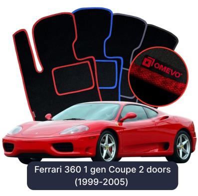 Velours-Autofußmatten OMEVO für Ferrari 360 1 gen Coupe 2 Türer (1999-2005)