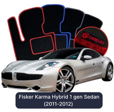 Velours-Autofußmatten OMEVO für Fisker Karma Hybrid 1 gen Limousine (2011-2012)