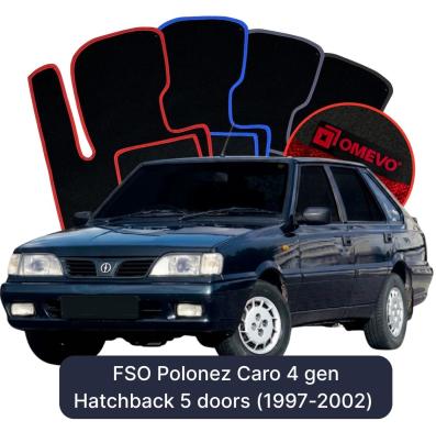 Velours-Autofußmatten OMEVO für FSO Polonez Caro 4 gen Kompakt 5 Türer (1997-2002)