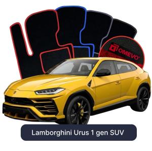 OMEVO Velours-Autofußmatten für Lamborghini Urus 1 gen SUV (2018-2025)
