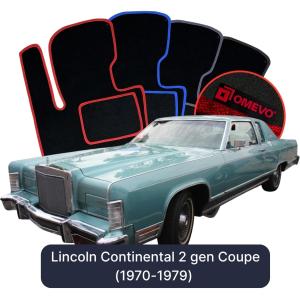OMEVO Velours-Autofußmatten für Lincoln Continental 2 gen Coupe (1970-1979)